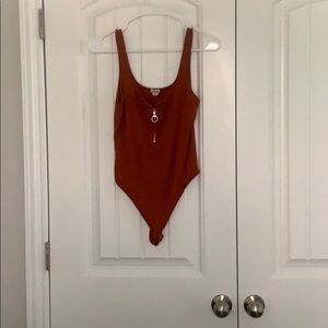 Orangish-red bodysuit